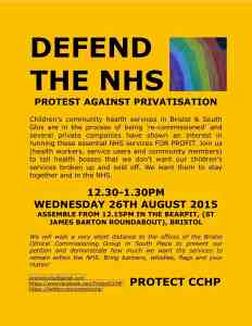 CCHP protest poster